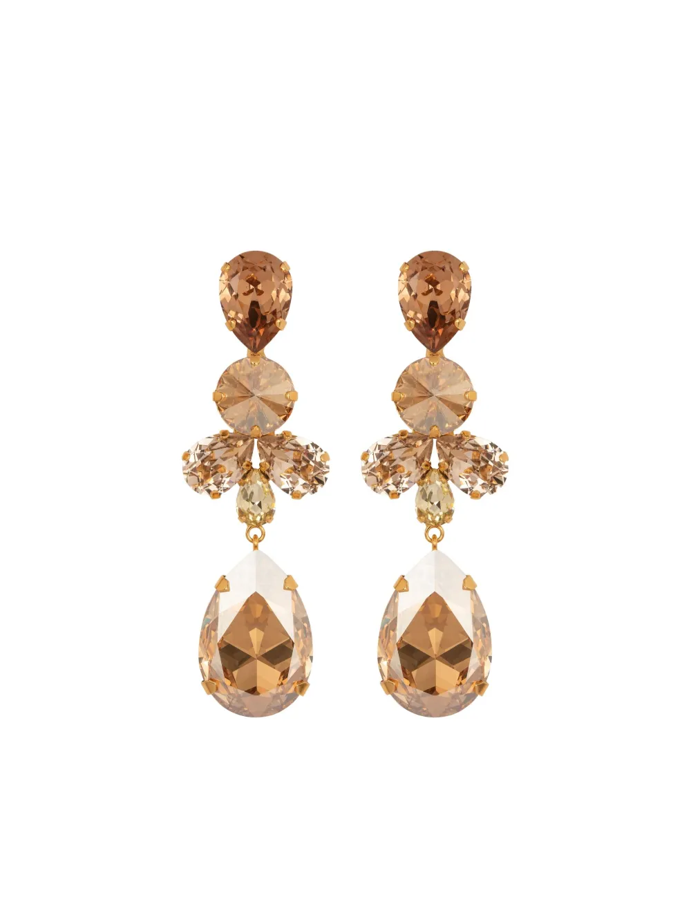 Jennifer Behr Jilian Crystal Drop Earrings In Gold