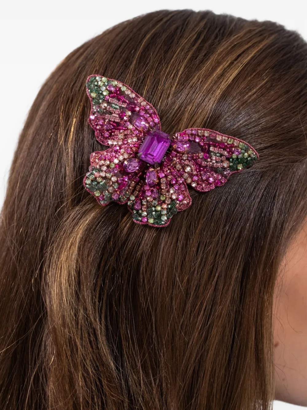 Jennifer Behr Absolem Crystal Butterfly Hair Clip In Pink