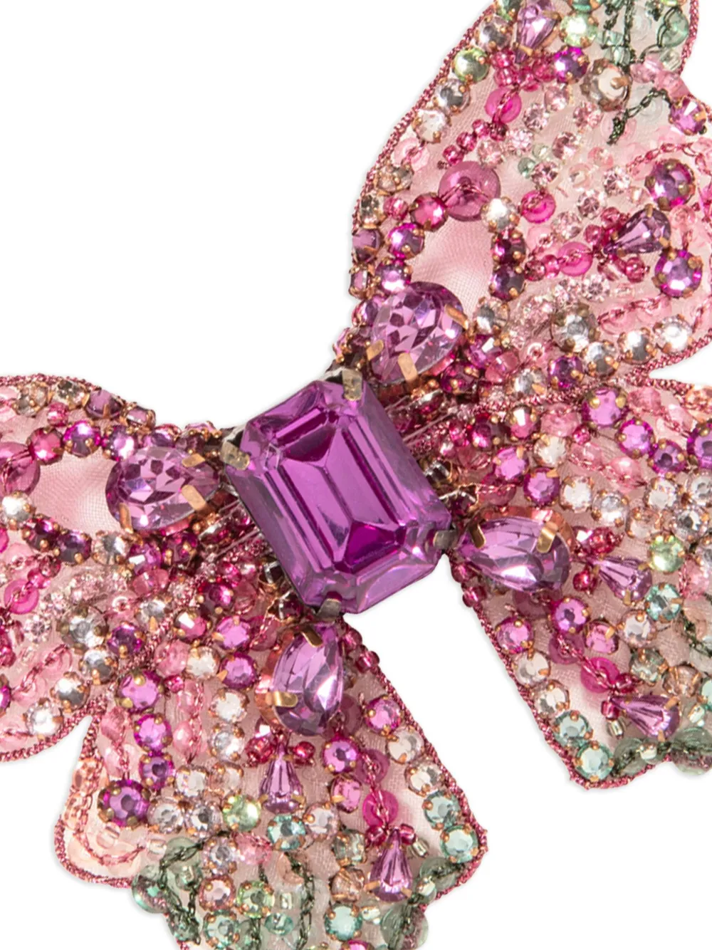 Jennifer Behr Absolem haarspeld met kristallen en vlinder Roze