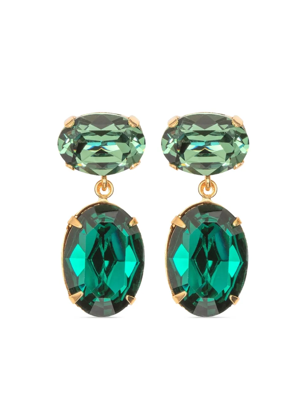 Jennifer Behr Lenora Oval Earrings In Green