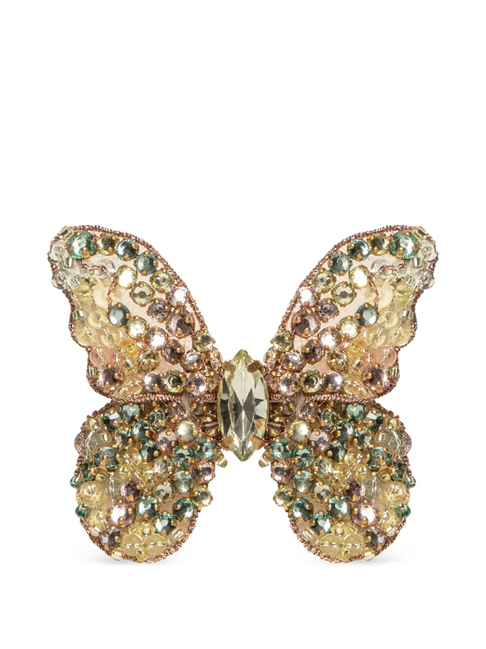 Jennifer Behr Abbie Crystal Butterfly Hair Clip In Green