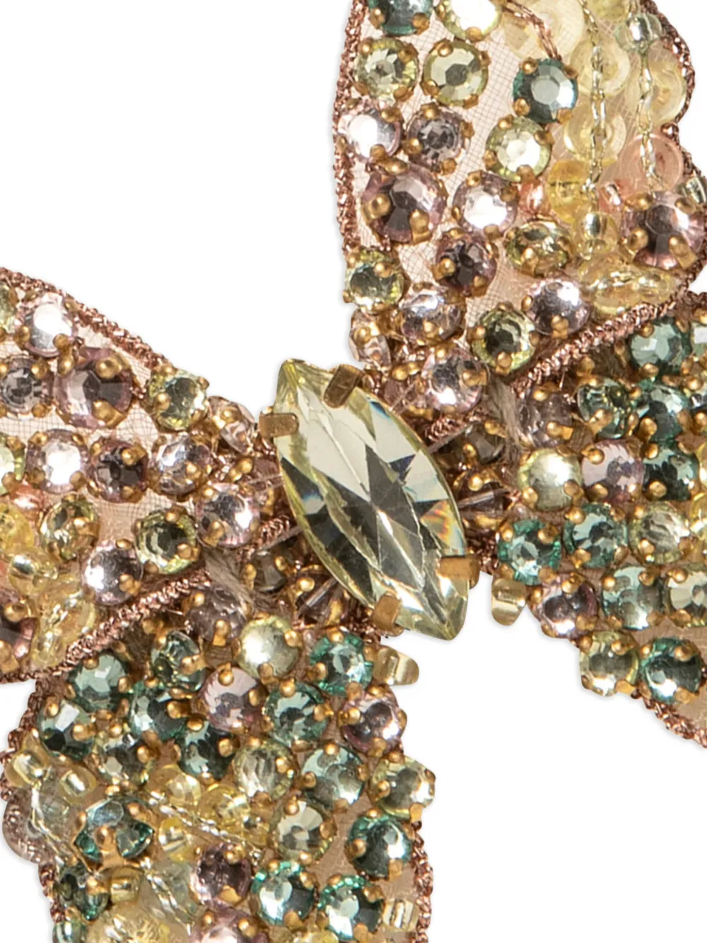 Jennifer Behr Abbie Crystal Butterfly Hair Clip In Green