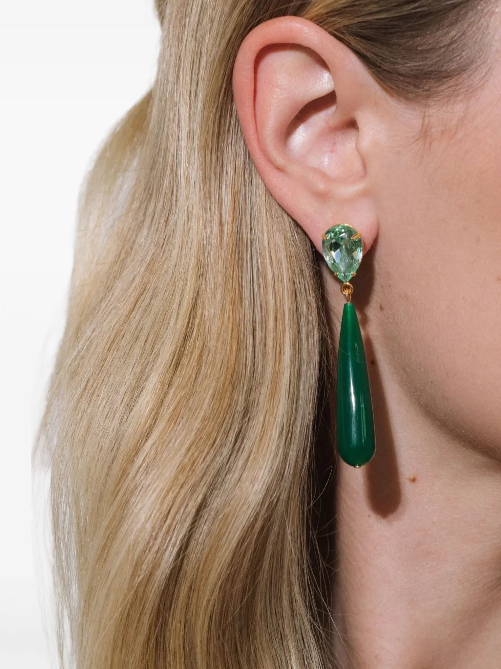Jennifer Behr Caroline Teardrop Earrings In Green