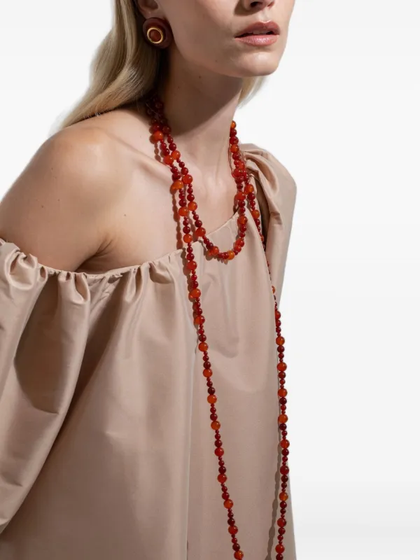 Jennifer Behr Veda Beaded Necklace Red FARFETCH GE