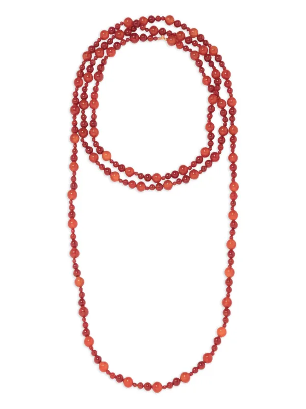 Jennifer Behr Veda Beaded Necklace Red FARFETCH ID