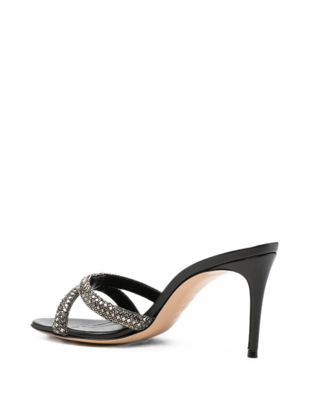 Casadei crystal-embellished heeled sandals Zwart