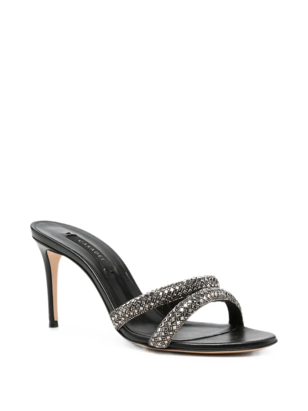 Casadei crystal-embellished heeled sandals Zwart