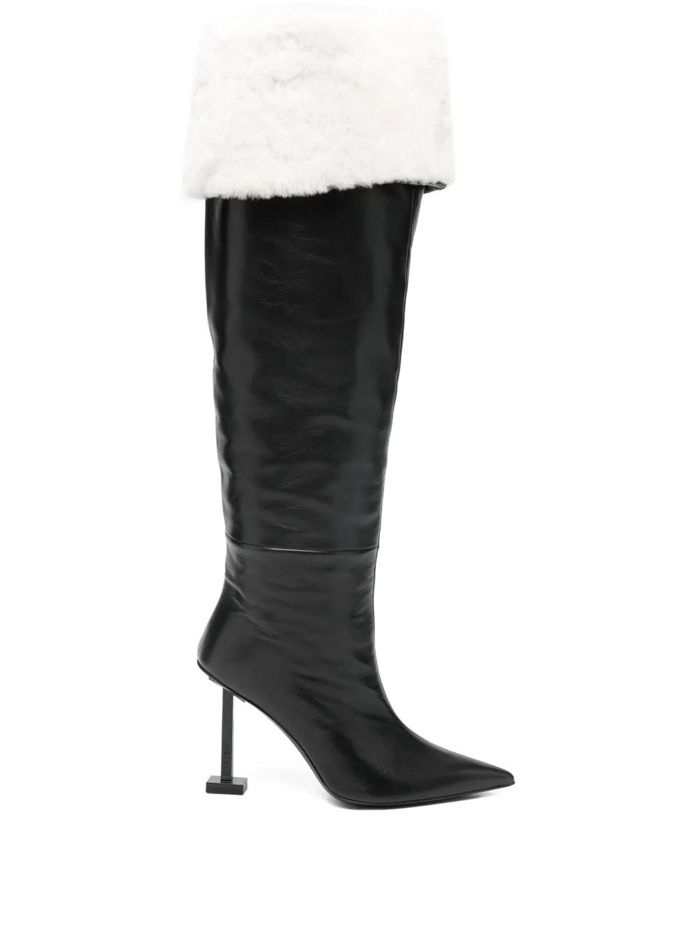 Iceberg 100m Faux Fur-detailed Over-the-knee Boots In Black