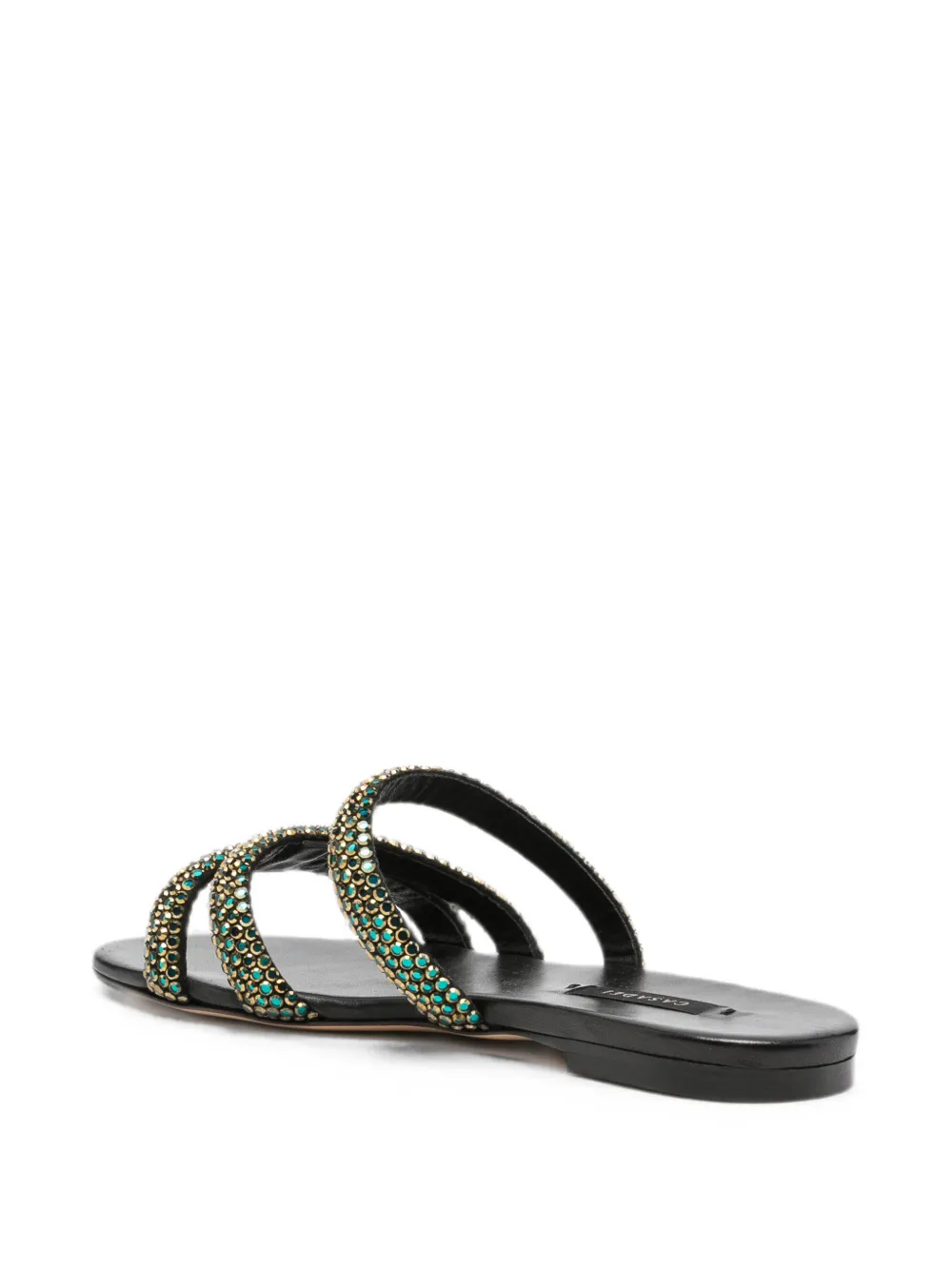 Casadei crystal-embellished flat sandals Blauw