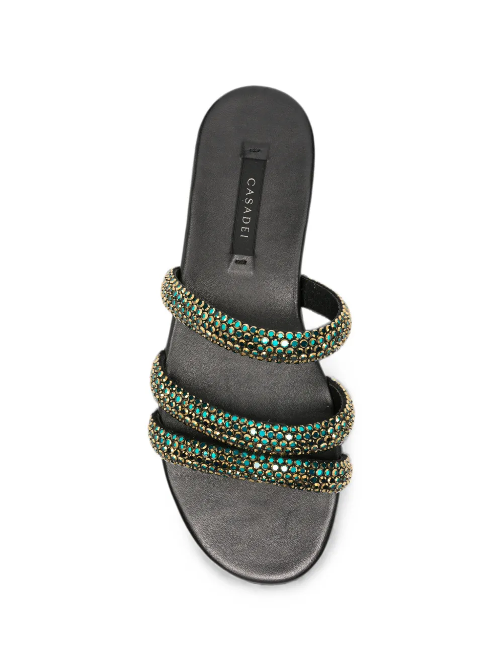 Casadei crystal-embellished flat sandals Blauw