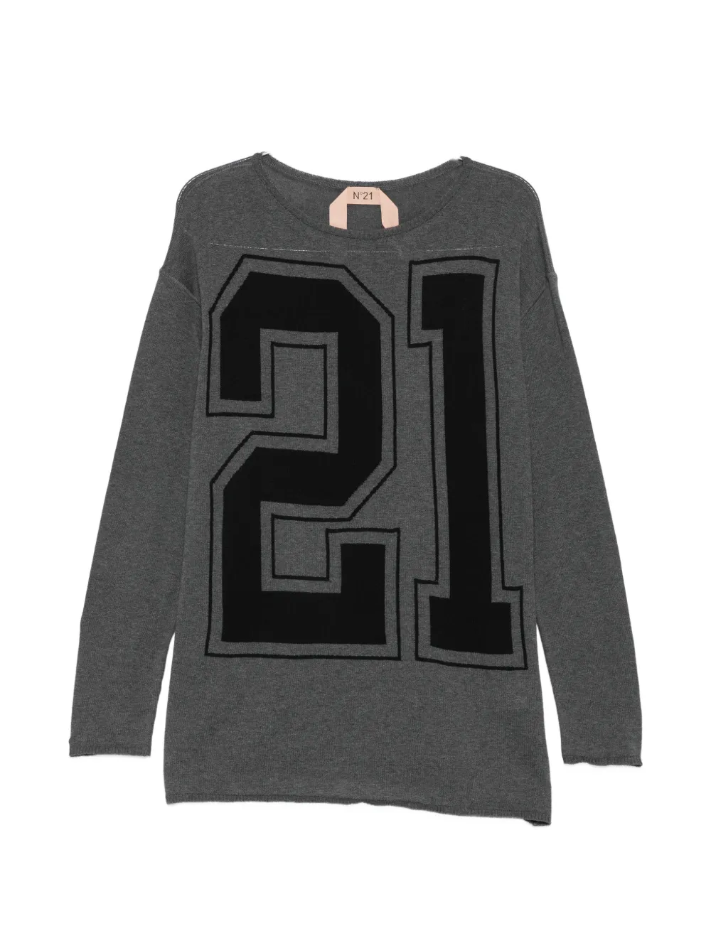 Nº21 mini logo-print knitted dress - Grigio