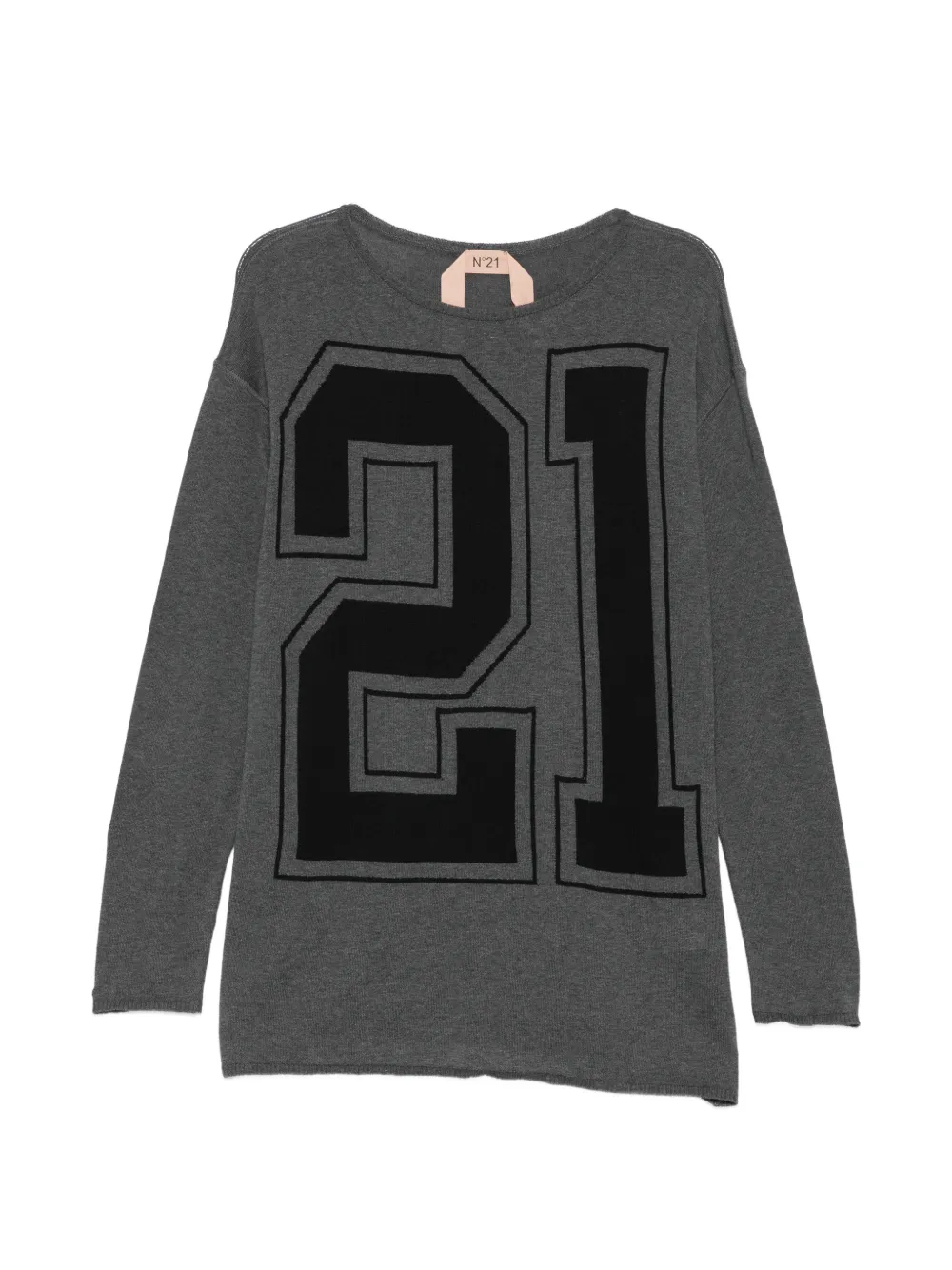 Nº21 mini logo-print knitted dress - Grigio