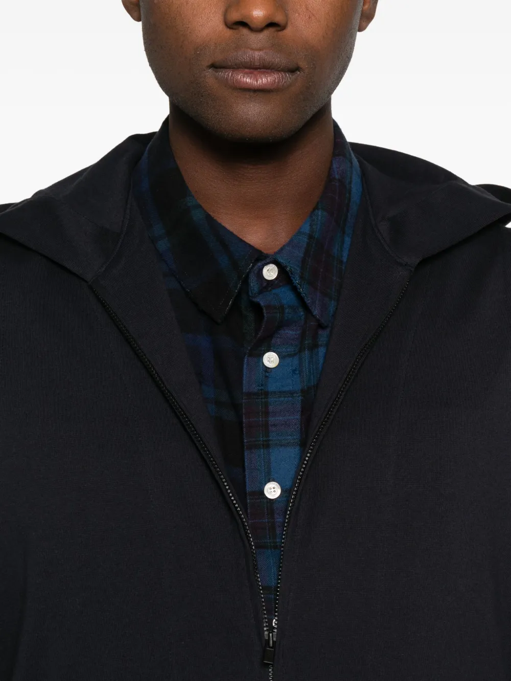 Yohji Yamamoto Hooded Zip-up Gilet In Black