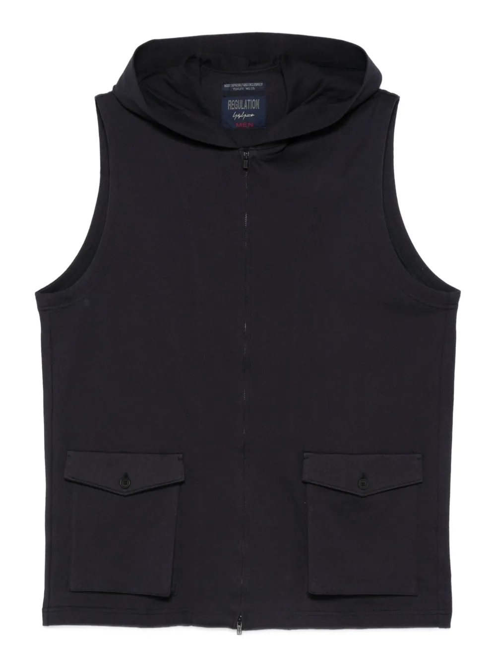 Yohji Yamamoto chaleco con capucha y cierre | azul | Image 1
