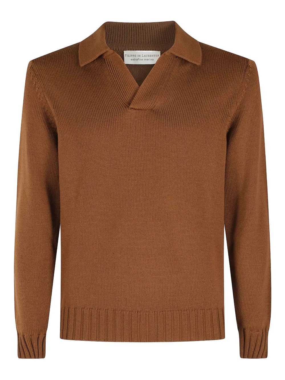 Filippo De Laurentiis Poloshirt mit langen Ärmeln | Braun | Image 1