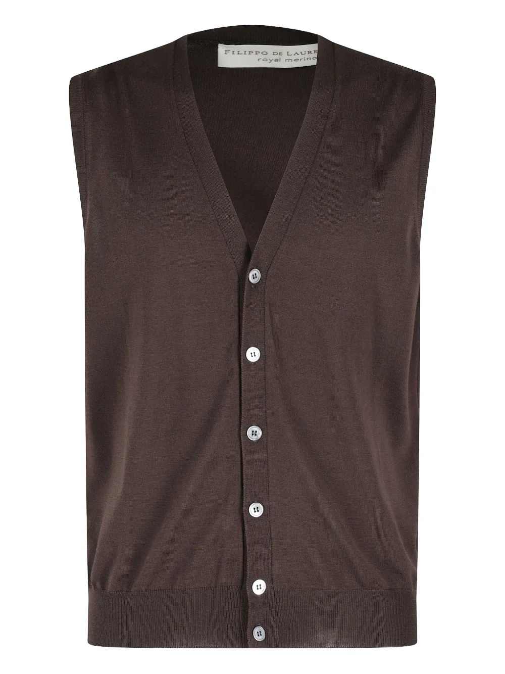 Filippo De Laurentiis buttoned sleeveless gilet | Brown | Image 1