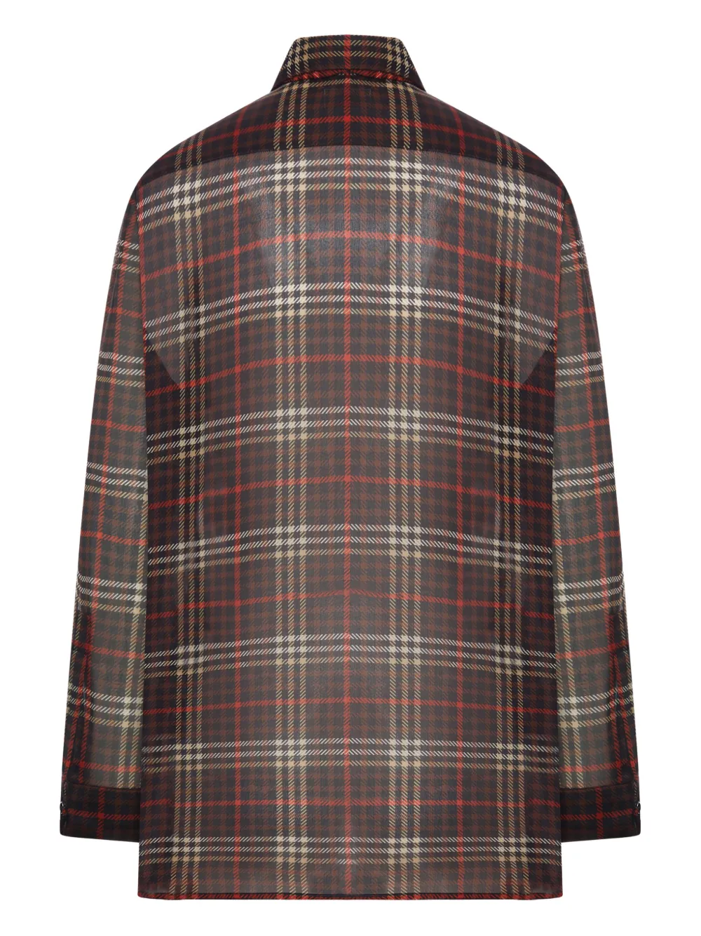 Saint Laurent plaid silk blouse - Rood