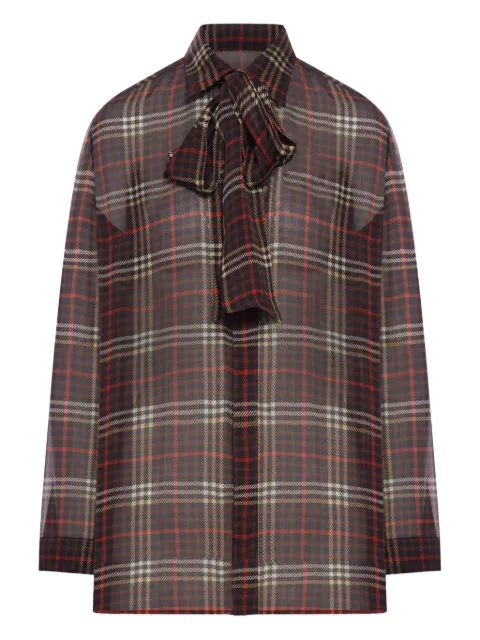 Saint Laurent plaid silk blouse