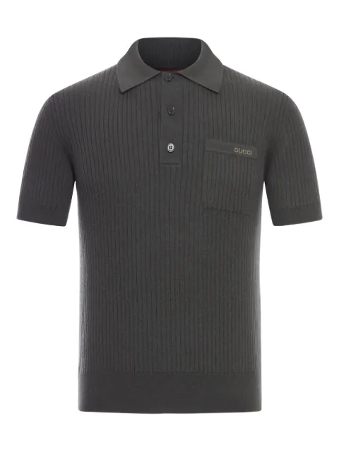 Gucci chest-pocket ribbed polo shirt