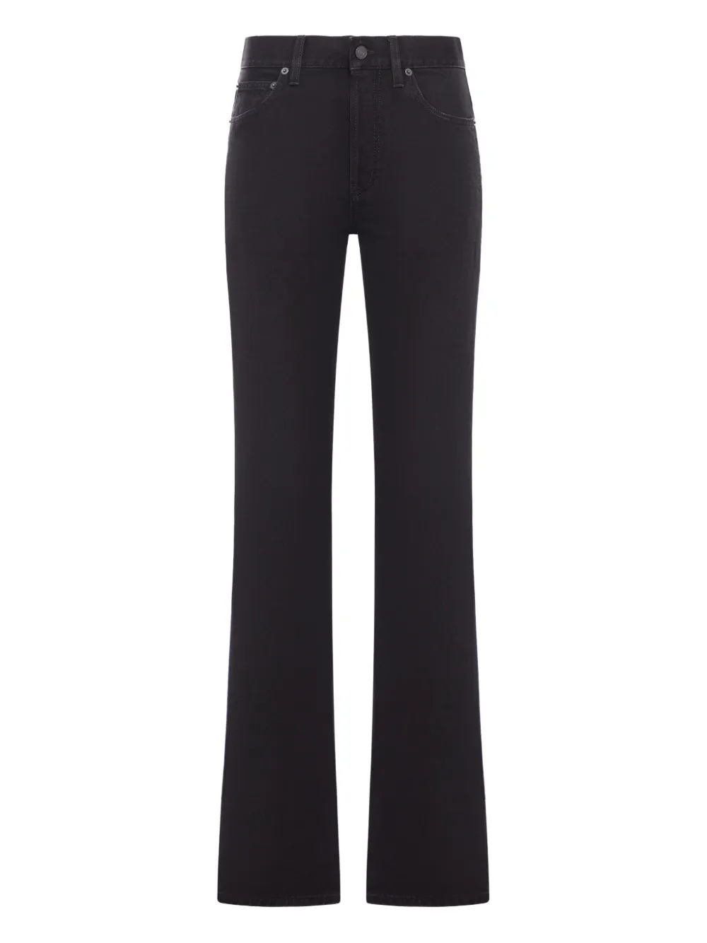 Saint Laurent Nico Low-waist Jeans In Black Denim Berlin In Black