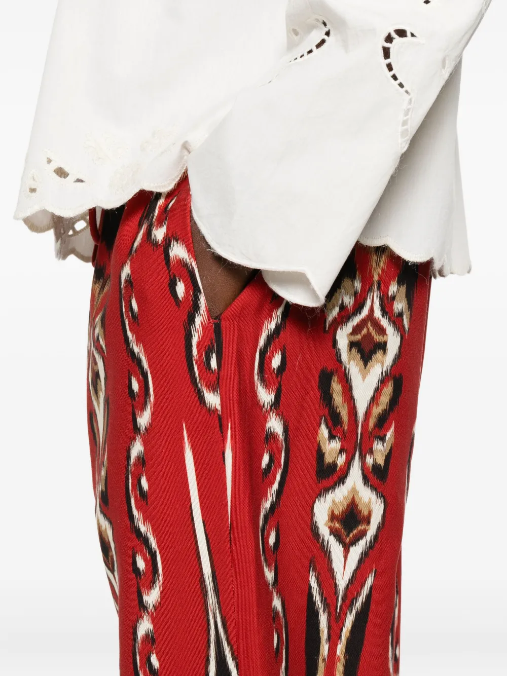 Farm Rio Drawstring-waist Patterned Trousers In Red