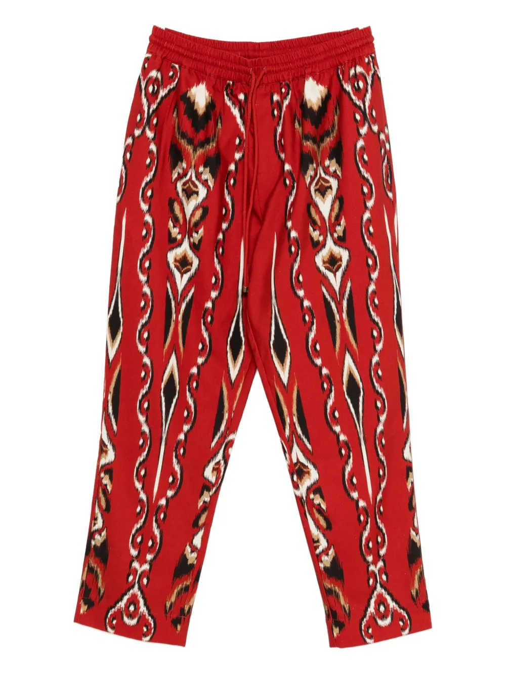 Farm Rio Drawstring-waist Patterned Trousers In Red