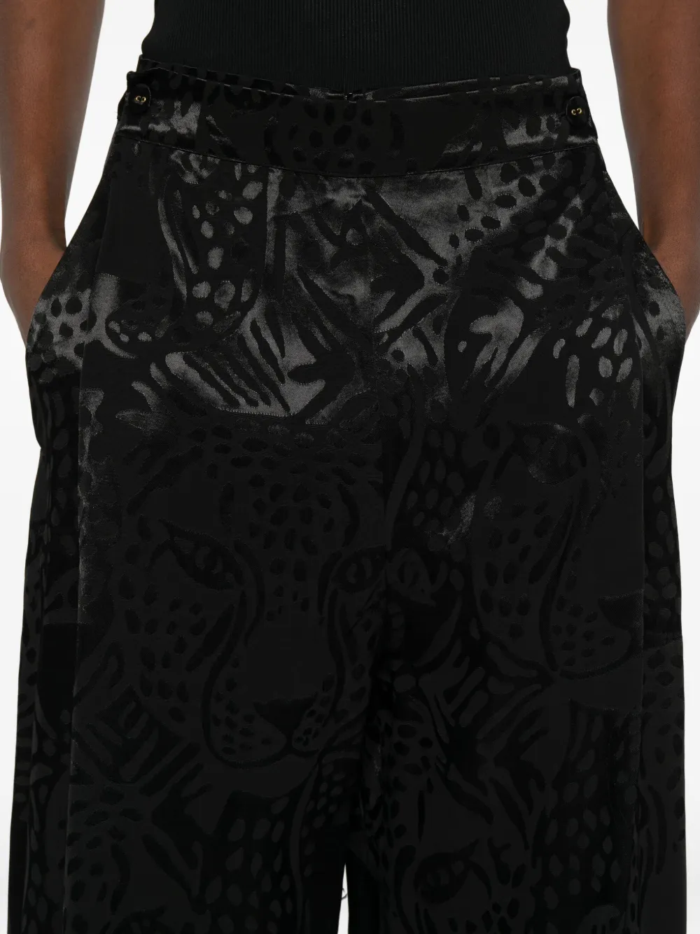 Farm Rio Patterned Trousers In Black