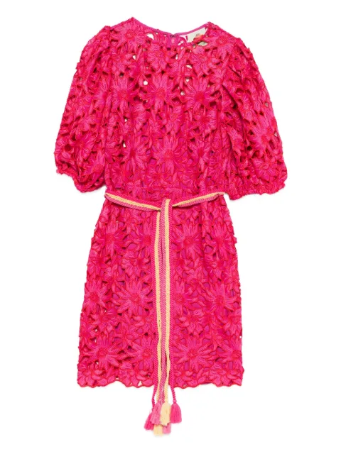 FARM Rio belted lace midi dress