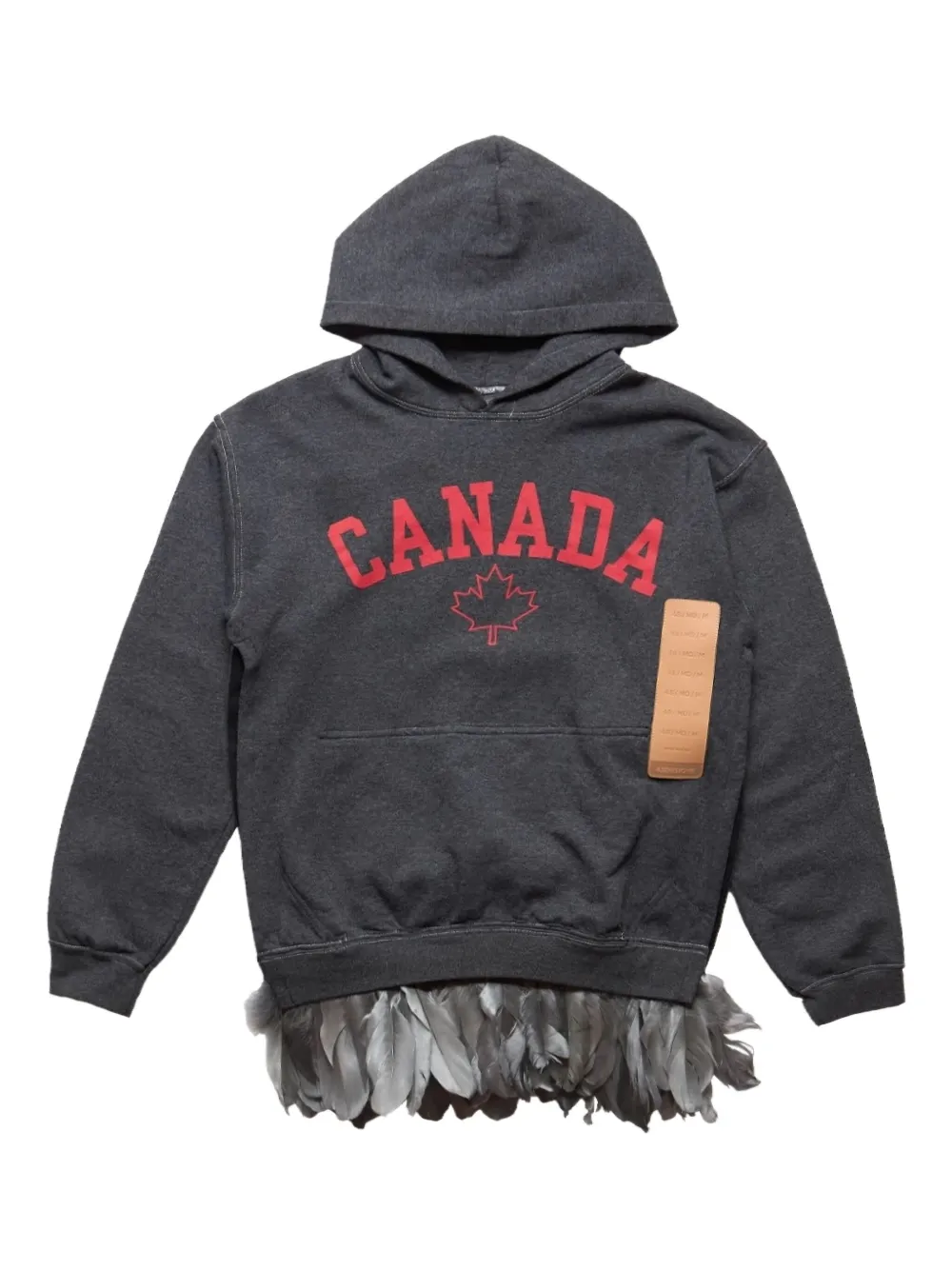 4SDESIGNS feather trim hoodie | Grey | Image 1