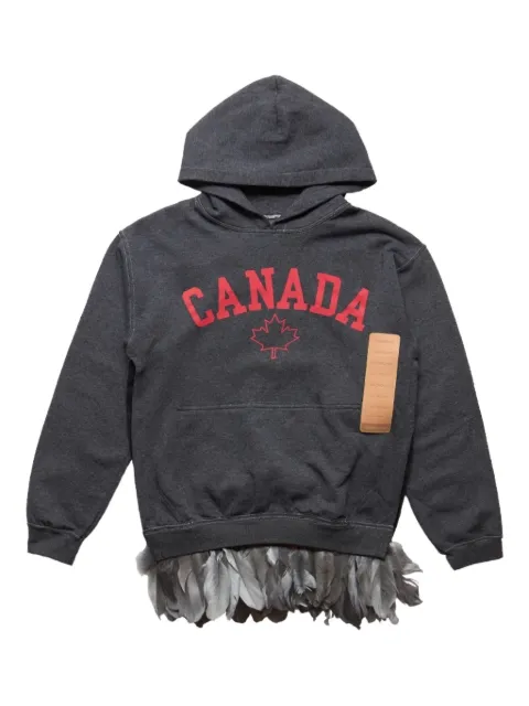 4SDESIGNS feather trim hoodie