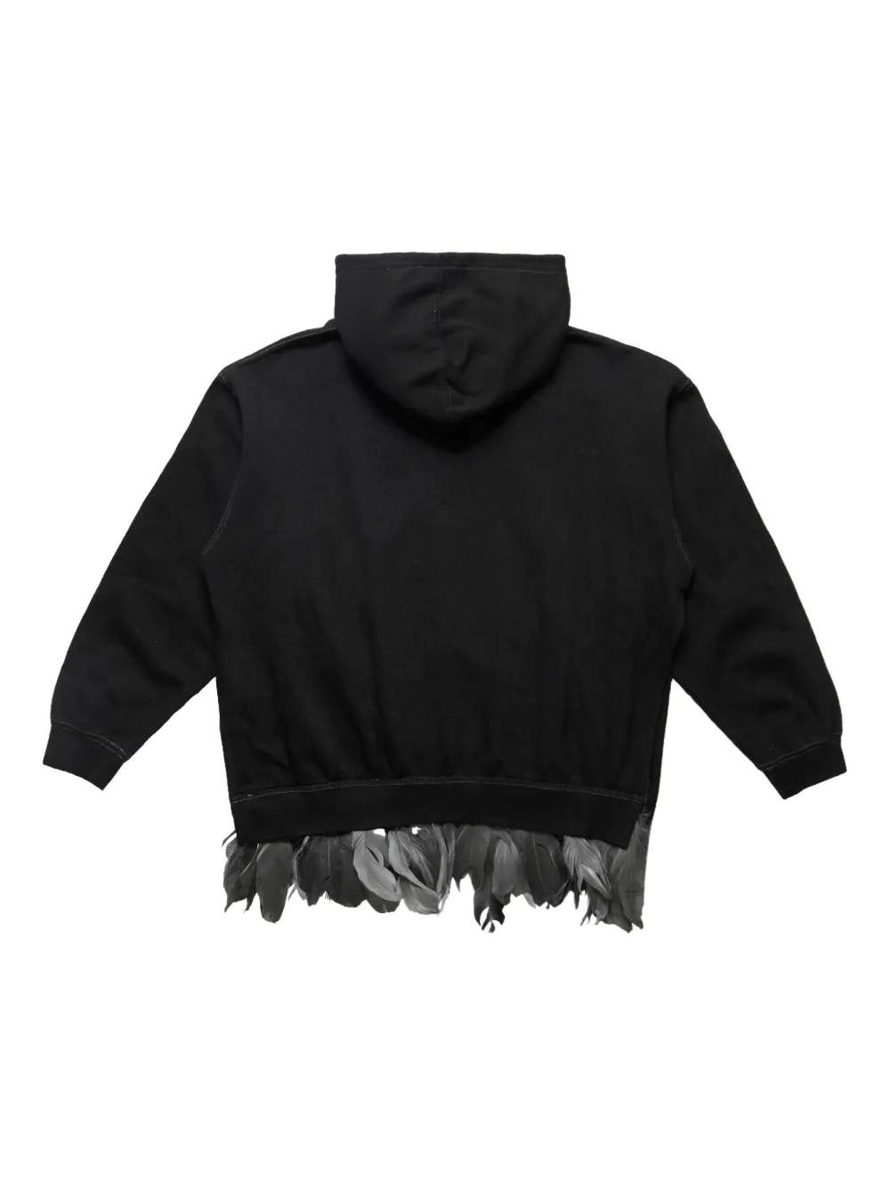 4SDESIGNS feather-trim hoodie | Hoodies | Image 2