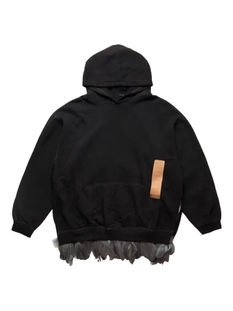 4SDESIGNS feather-trim hoodie