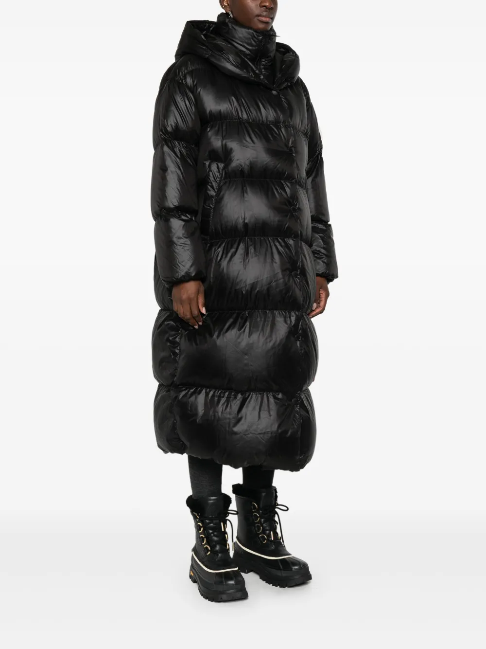 After Label Montreux Hooded Coat In Black