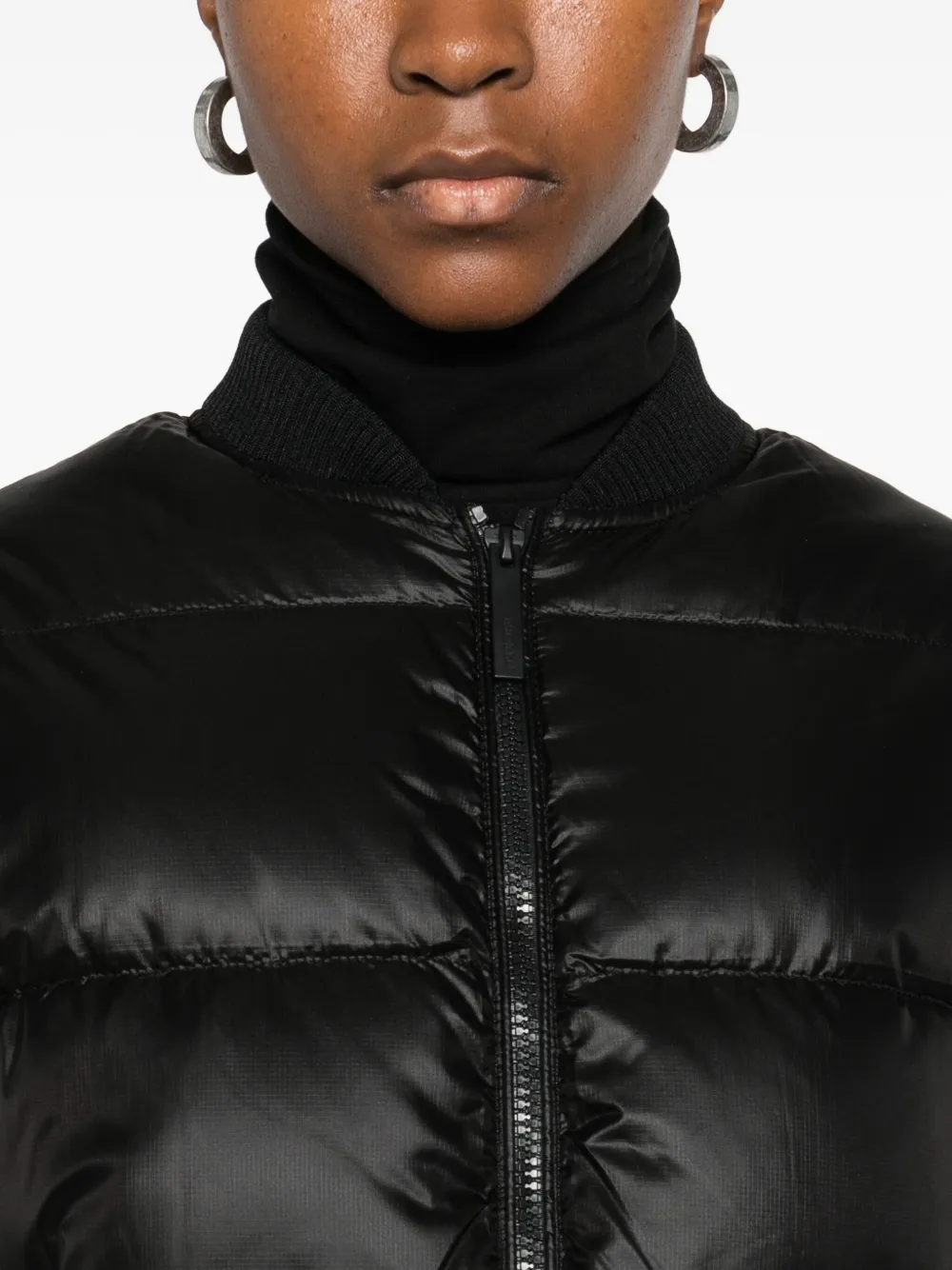 After Label Maniva Zip-up Puffer Jacket In Black