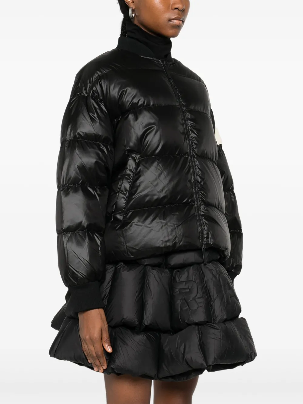 After Label Maniva Zip-up Puffer Jacket In Black