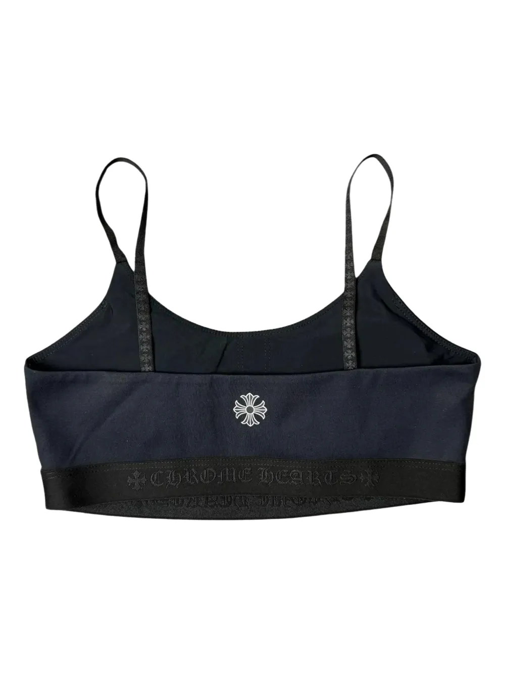 Chrome Hearts Logo Yoga Sports Bra In Black