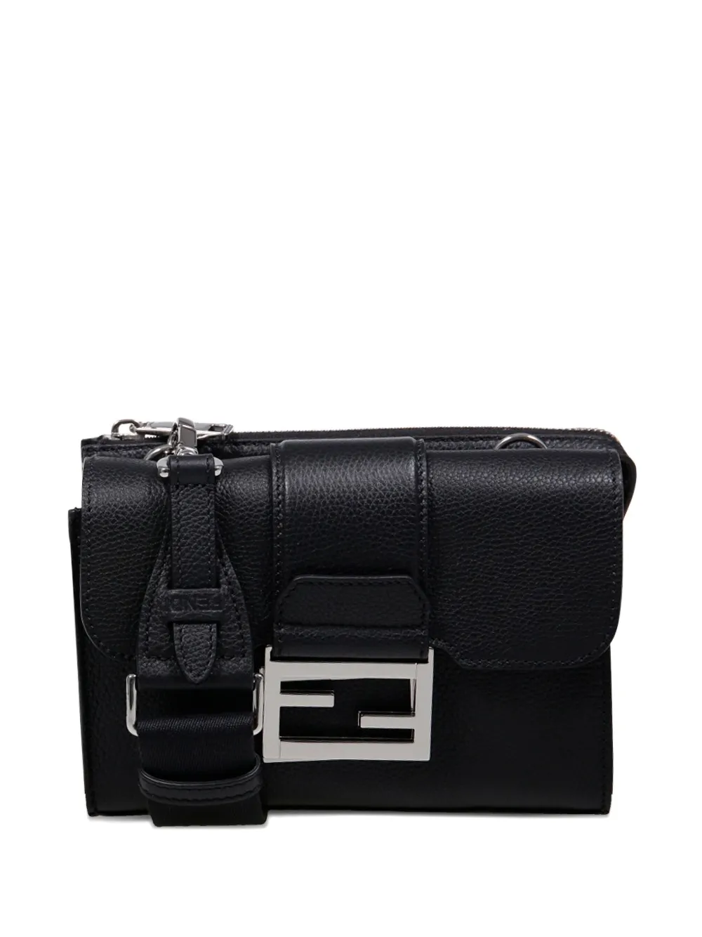 FENDI Baguette Double buckle-logo messenger bag | Black | Image 1