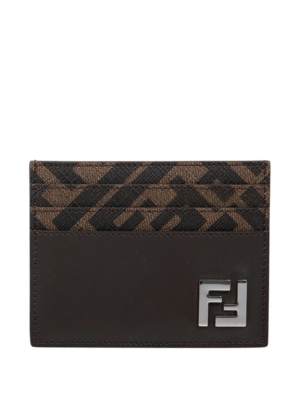 FENDI logo-plaque card holder | Brown | Image 1