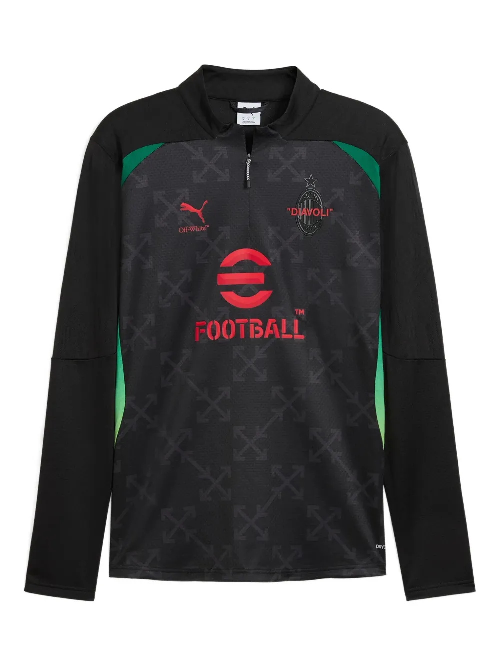 Puma Ac Milan X Off-white Pre-match Sweatshirt In Black