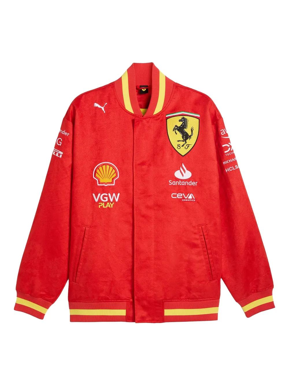 Puma X Scuderia Ferrari Race Team Logo-detail Bomber Jacket In Red
