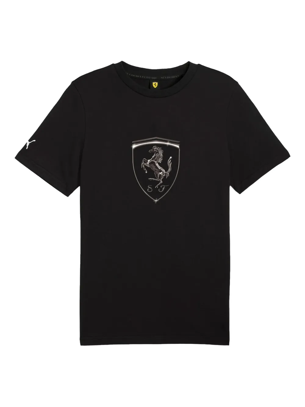 PUMA playera con estampado de escudo en colaboración con Scuderia Ferrari | negro | Image 1