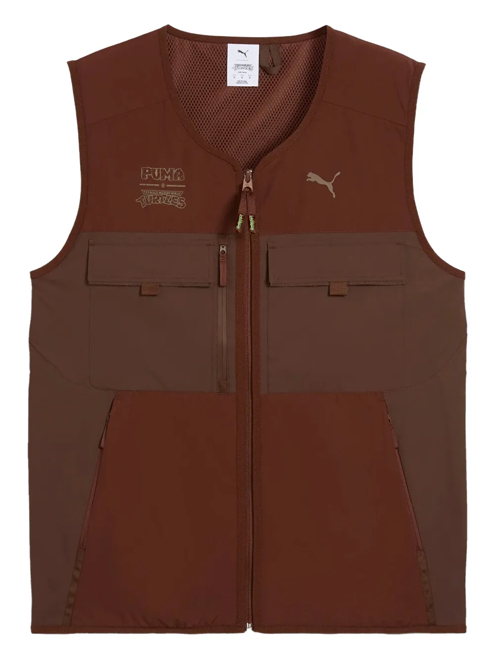 Puma X Tmnt Tech Cargo Gilet In Brown