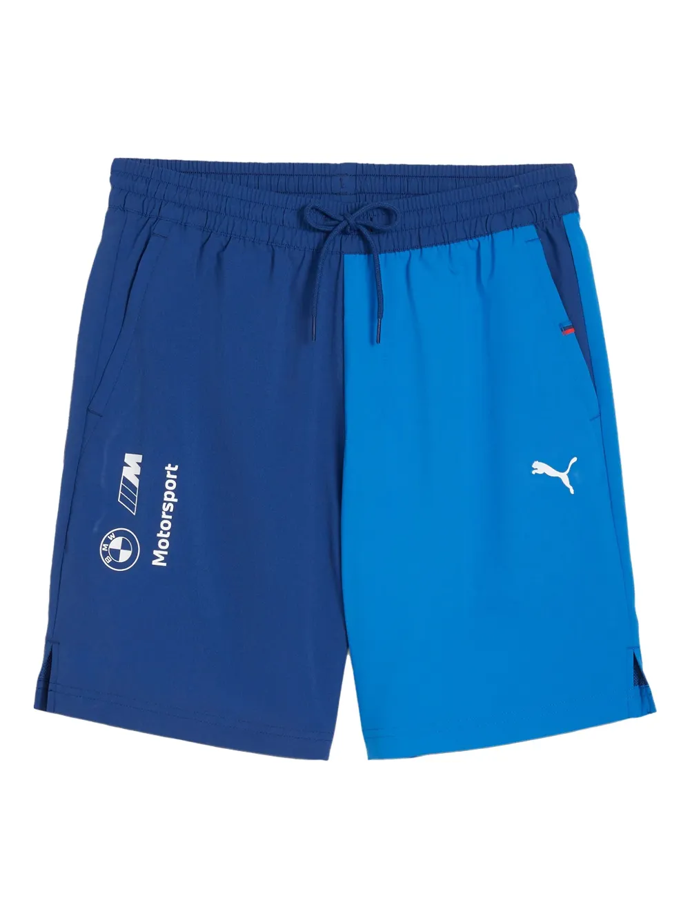 Puma X Bmw M Motorsport Colour-block Track Shorts In Blue