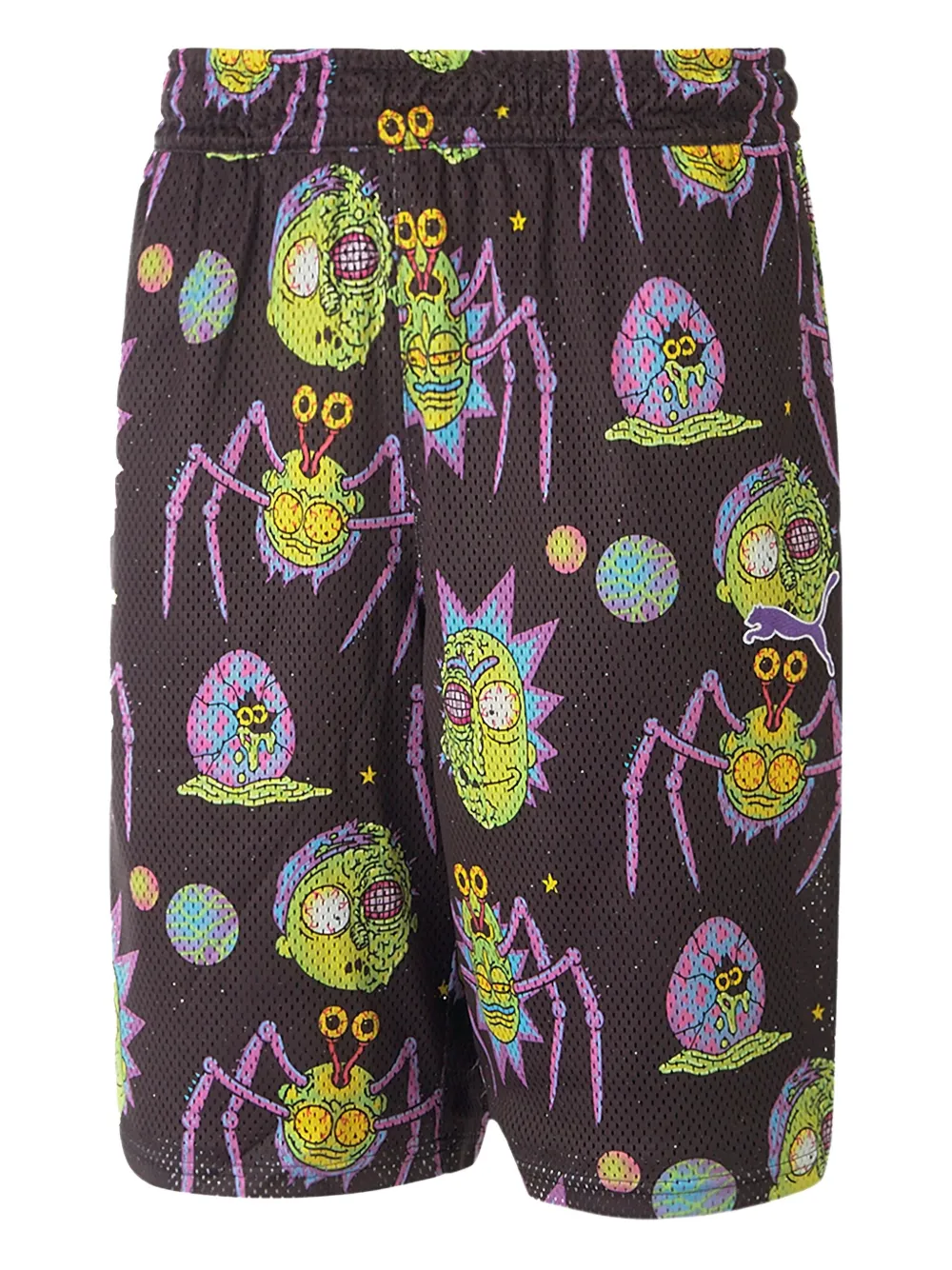 Puma X Rick And Morty Aop Graphic-print Shorts In Brown