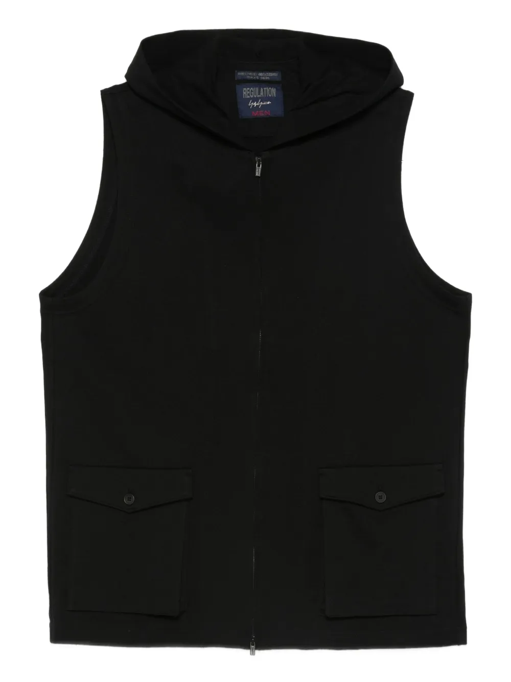 Yohji Yamamoto chaleco con capucha | negro | Image 1