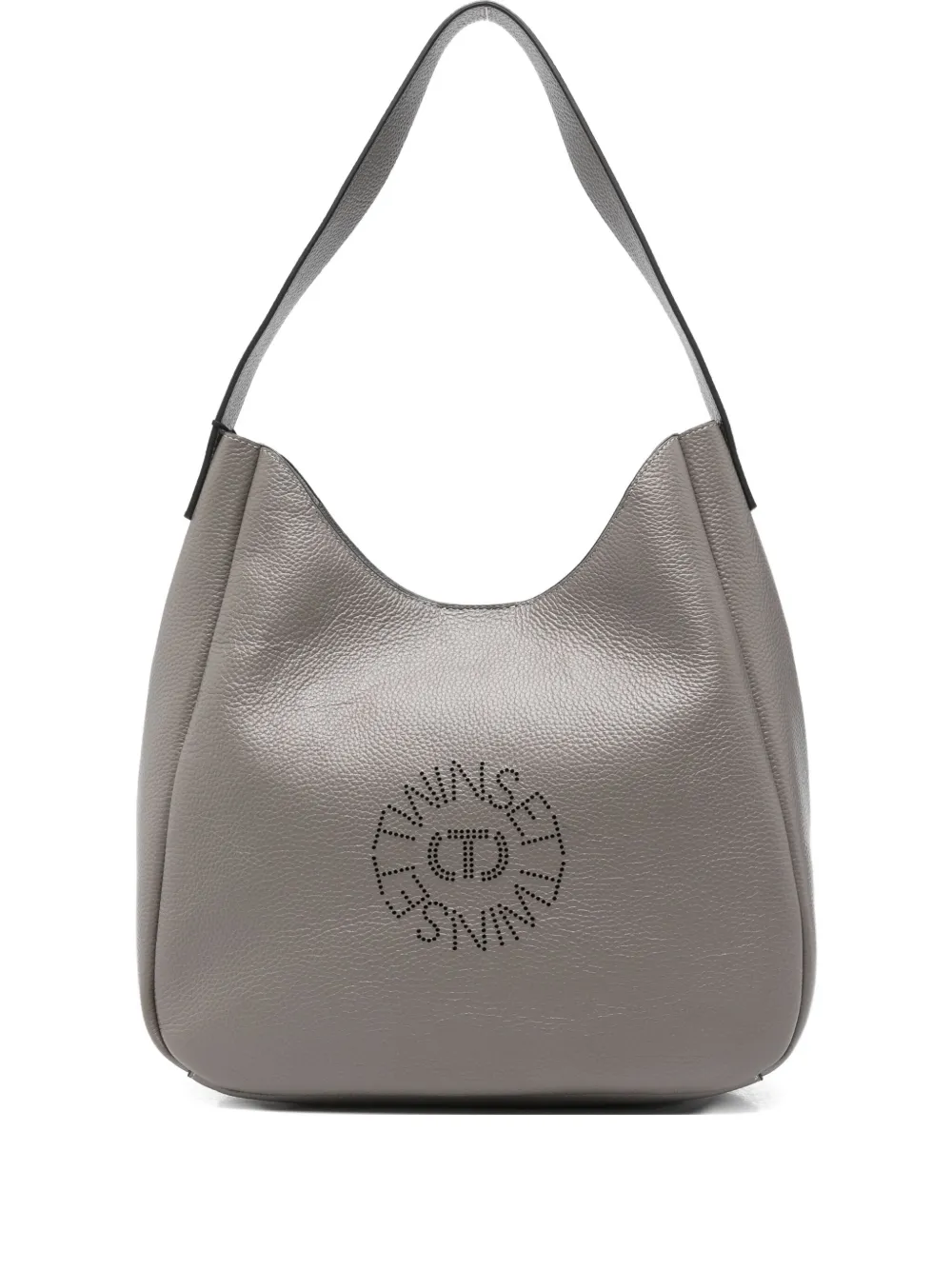 Twinset Logo-perforated Shoulder Bag In Gray