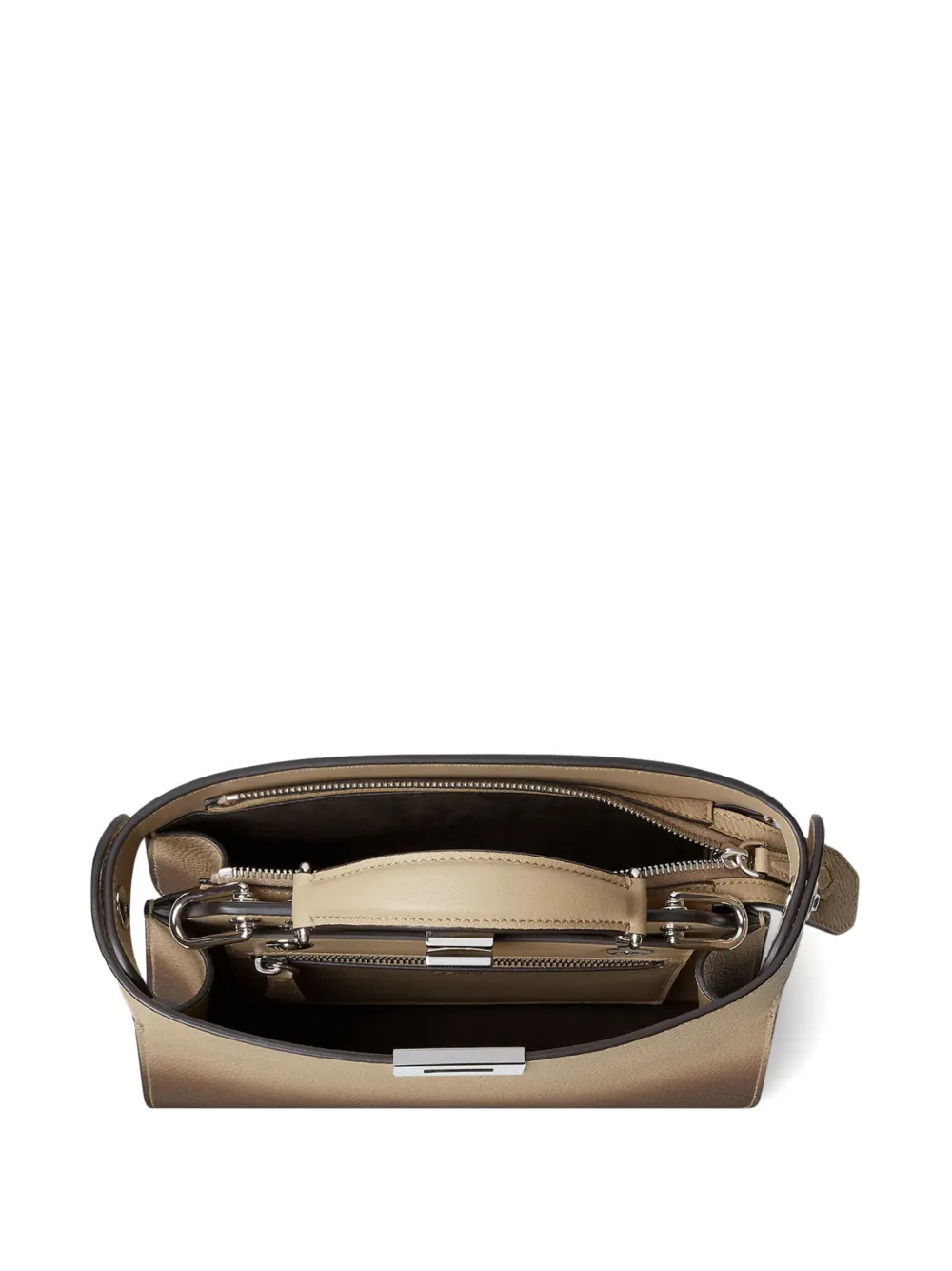 Fendi Small Peekaboo Iseeu Leather Shoulder Bag In Neutral
