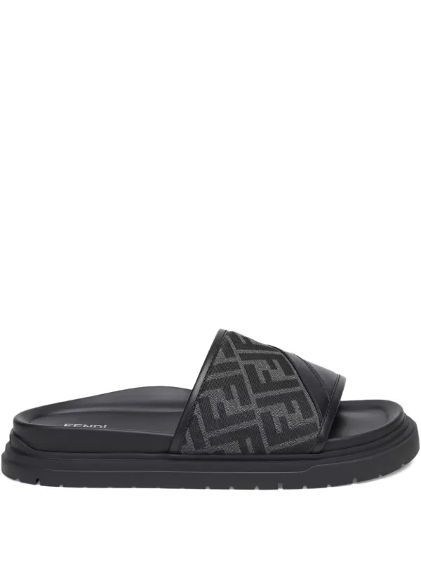 FENDI Diagonal FF Jacquard Sandals Black FARFETCH IN - Main Image