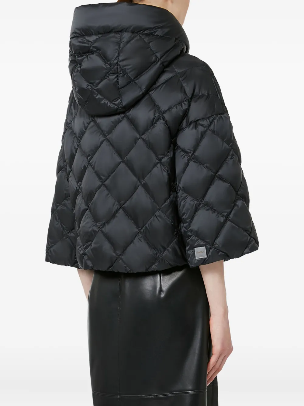Max Mara Quilted Hooded Jacket In Black