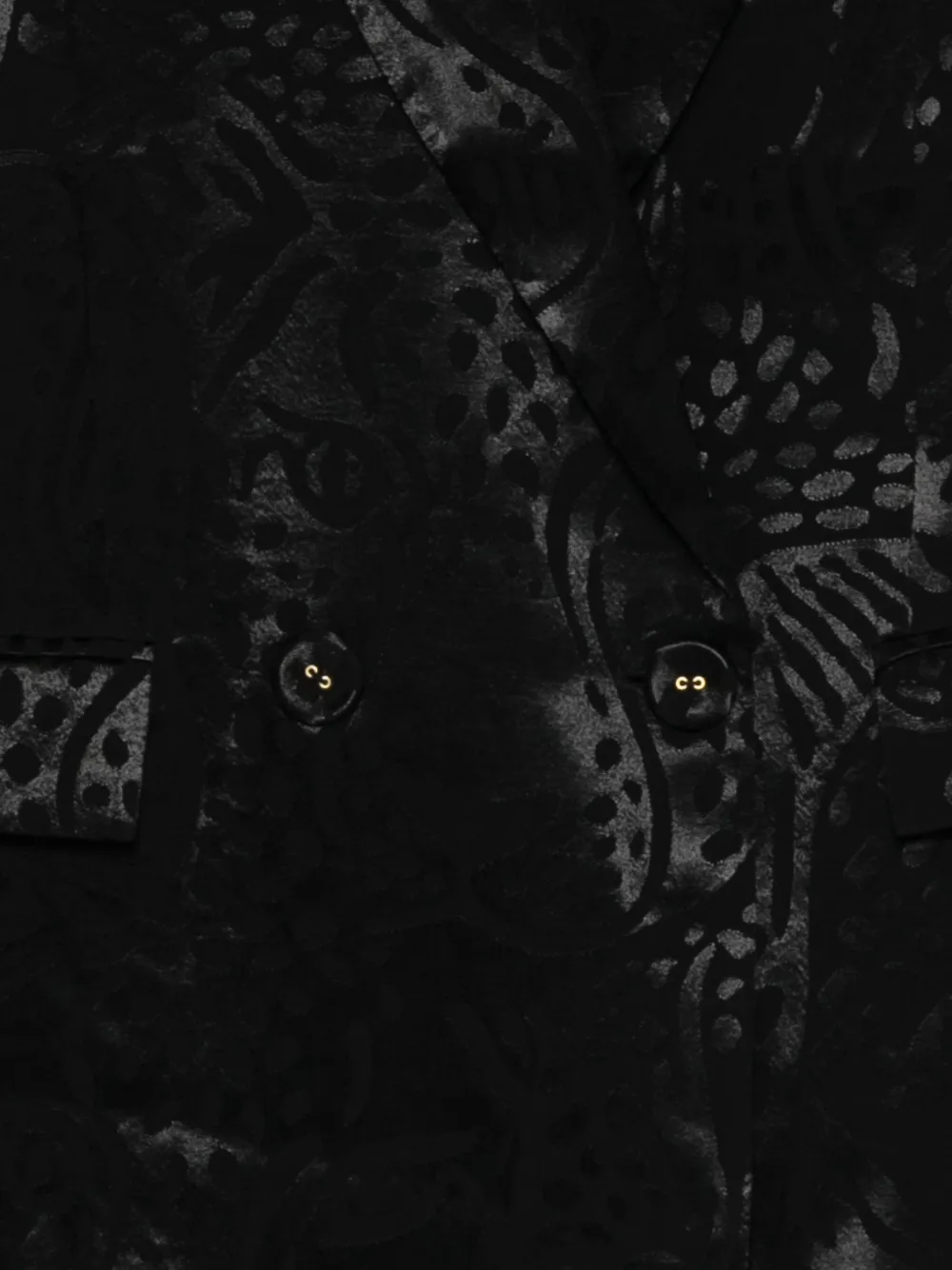 Farm Rio Double-breasted Blazer In Black